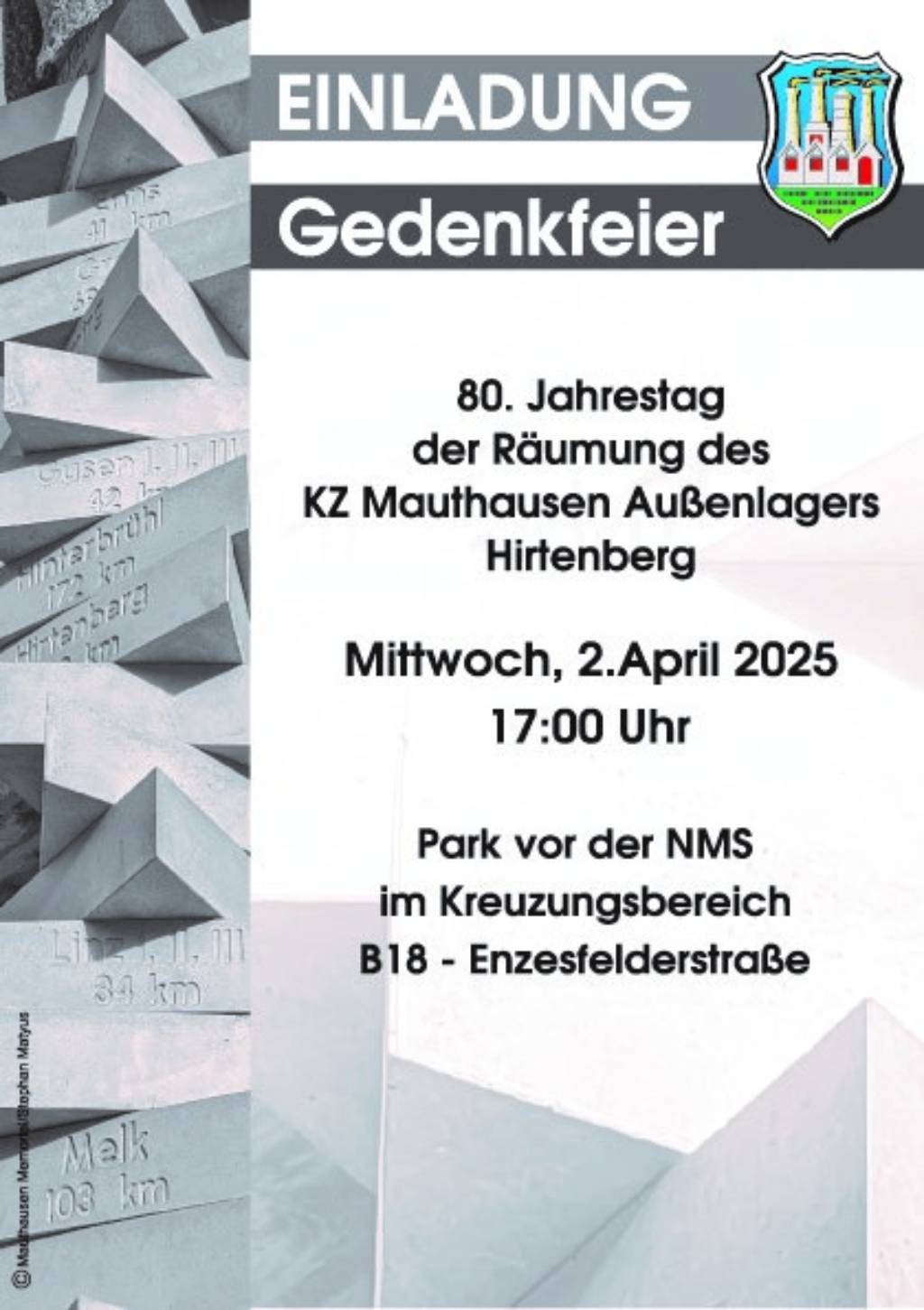 Einladung Gedenkfeier Hirtenberg