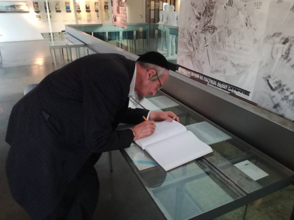 Joseph Friedman at the Gusen Memorial (photo credits: Mauthausen Memorial)