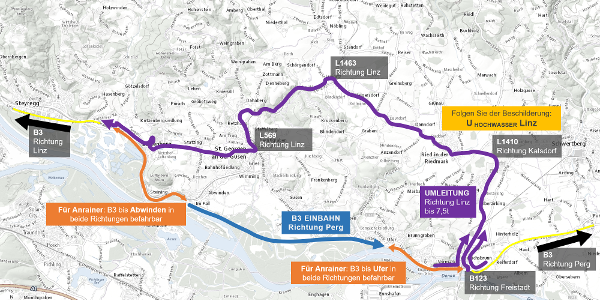 Partial closure and detour B3 federal highway