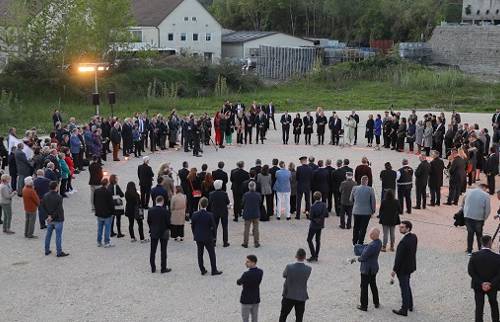 Gemeinsame Gedenkfeier der KZ-Gedenkstätte Mauthausen und des Gusen Gedenkdienstkomitees in Gusen am 4. Mai 2024