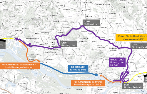 Partial closure and detour B3 federal highway