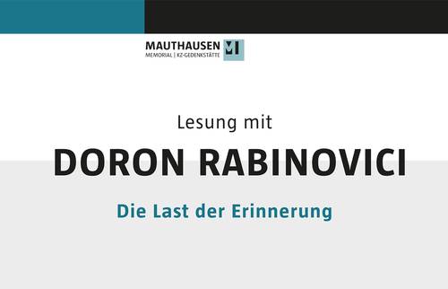 Reading with Doron Rabinovici: 'The Burden of Memory' (in German language)