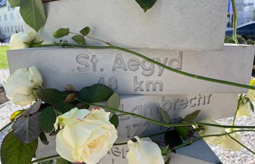 Enthüllung der Außenlager-Stele in St. Aegyd
