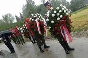 A delegation from Poland to the liberation ceremonies in front of the entrance to the tunnel system on Saturday, 14 May (Mauthausen Memorial)